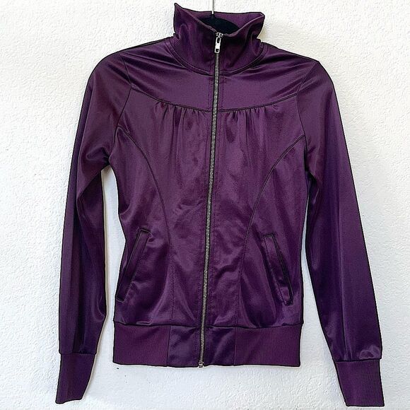 Purple Satin Track Jacket Vintage Limited Edition Madonna for H&M y2k size 2, XS - Picture 3 of 15